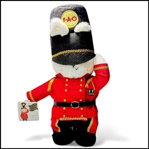 FAO Schwarz Bunnies by the Bay Toy Soldier Bunny Plush Red Uniform NEW